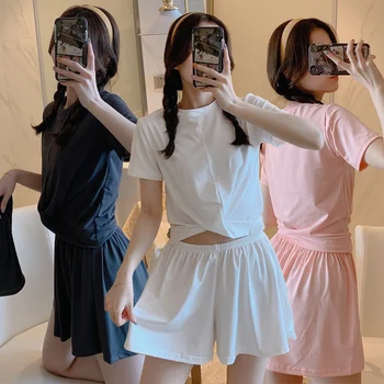 

2020 Summer Fashion Short Sleeve Pajama Sets for Women Korean Simple Shorts Sleepwear Girls Cute Pyjamas Homewear Home Clothes