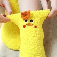 1 пара; домашние носки-тапочки для женщин и девочек; теплые эластичные зимние рождественские домашние носки; JS25