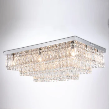 

modern 3 layers crystal ceiling chandelier LED lamp AC110V 220v lustre rectanle living room bedroom lights