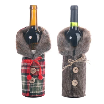 

2Pcs Santa Claus Wine Bottle Cover Christmas Decorations for Home New Year Xmas Decor Red Wine Bottle Covers New Year Christmas