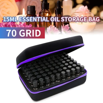 

70 Bottles 15 ML Essential Oil Case Perfume Oil Essential Oil Box Travel Portable Carrying Holder Nail Polish Storage Bag