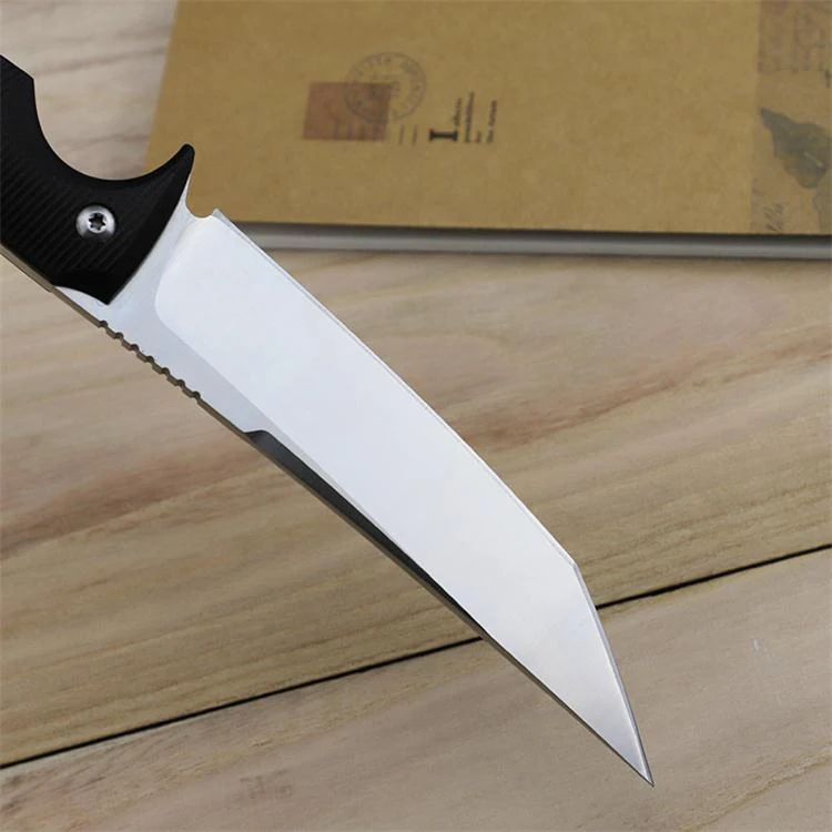 Открытый прямой нож для выживания D2 черный/атласный Танто-Лезвие Полный Тан G10 ручка с фиксированным лезвием ножи с Kydex H1104