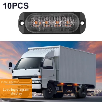 

DC 12V LED Lights Yellow 4 LED 6500K Splash-proof Car Truck Replacement Set