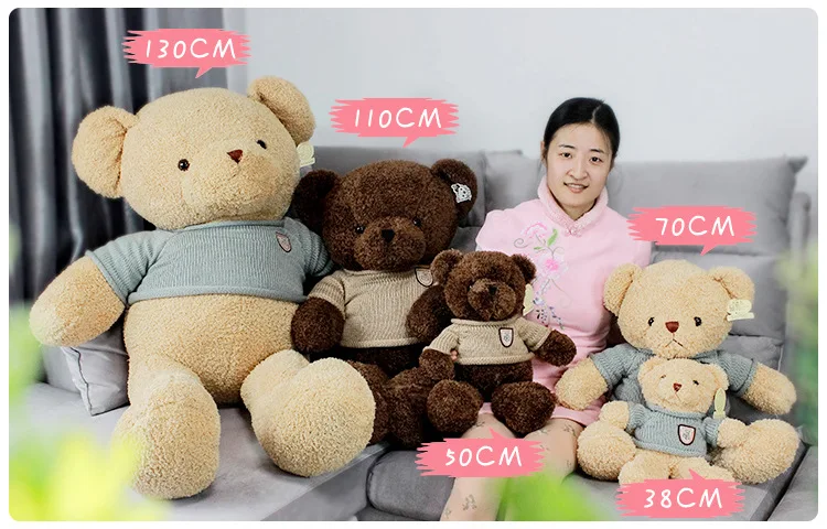 New Hot High Quality Teddy Bear With Scarf Stuffed Animals Bear Plush Toys Doll Pillow Kids Lovers Birthday Gift for Valentine's Day (4)