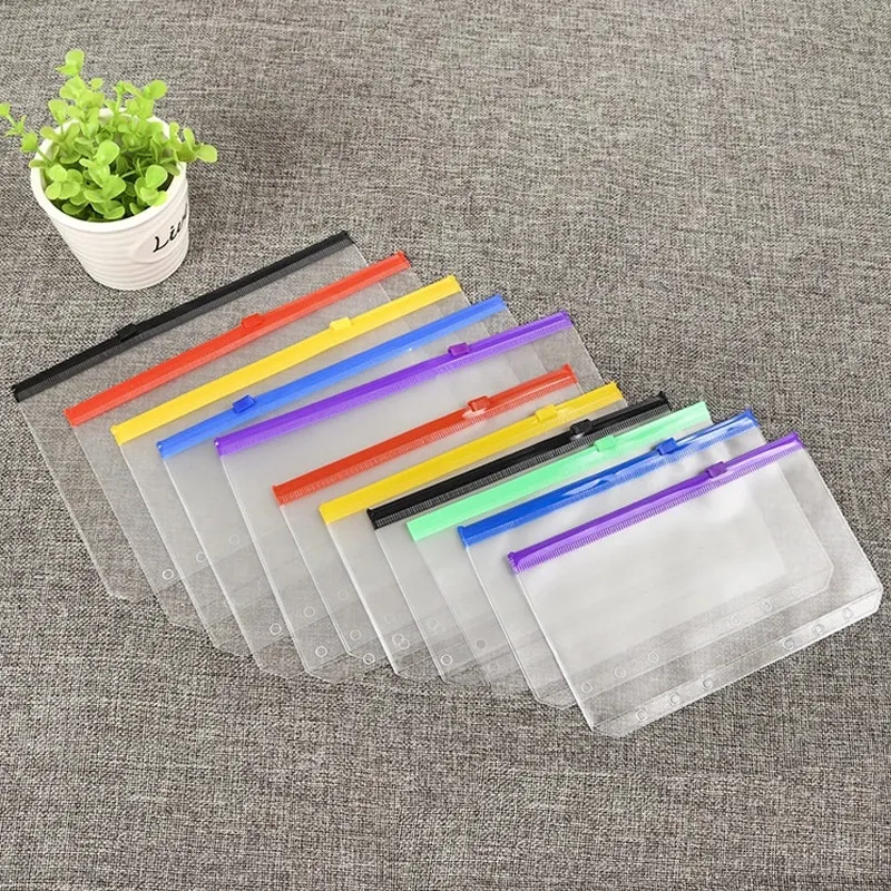 Ofertas Especiales Bolsas transparentes con 6 orificios de PVC para libreta, accesorio para libreta Bolsa porta tarjetas, planificador diario Passpor, 6 uds., A5, A6 0BJYYrmyE