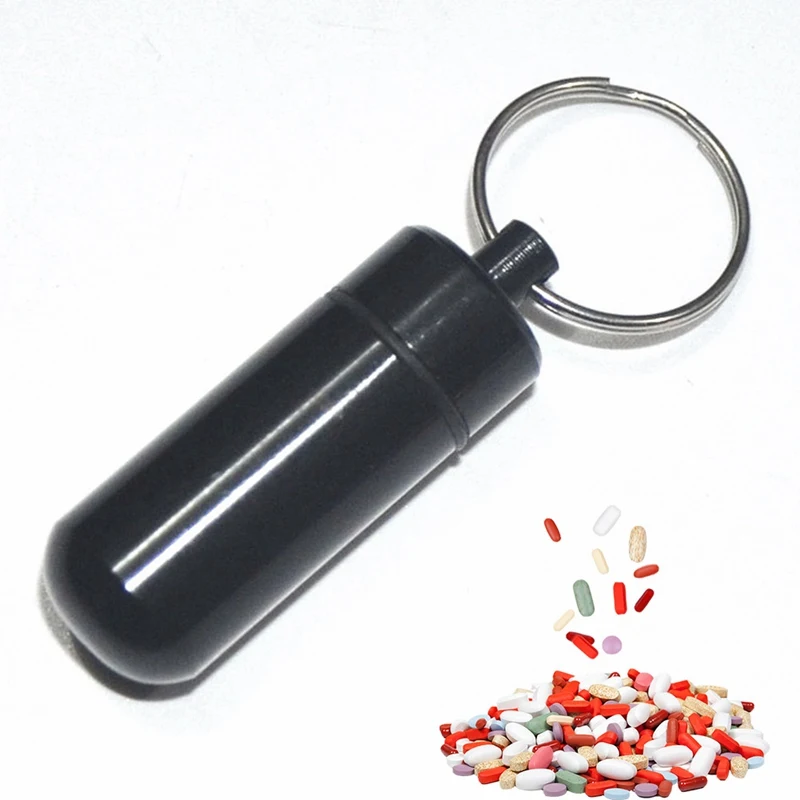 Портативный держатель для таблеток водонепроницаемый алюминиевый мини брелок