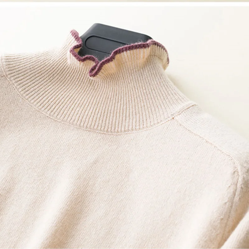 Зимний свитер из шерсти и кашемира, Женский пуловер, водолазка с длинным рукавом, женские пуловеры, женские свитера, теплые здоровые женские свитера