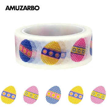 

Easter Egg Washi Tape 1.5cm*5M Color Writable Hand Tearing Sticker Tape Gift Decoration Material DIY Scrapbook Masking Tapes