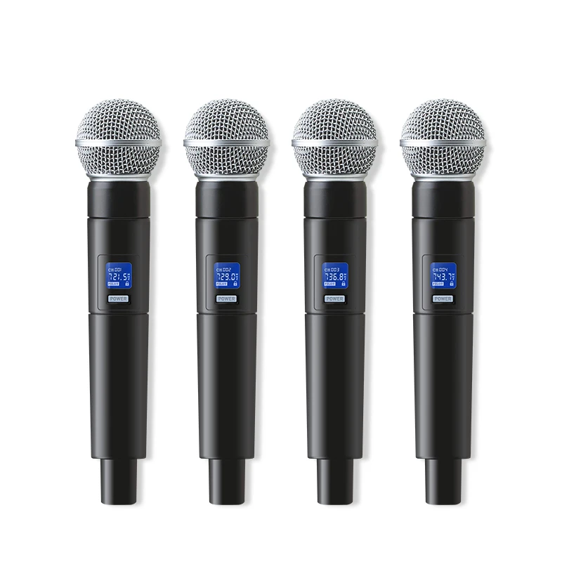 Профессиональная Беспроводная микрофонная система UHF 4 ручной микрофон караоке семья KTV сценическое представление