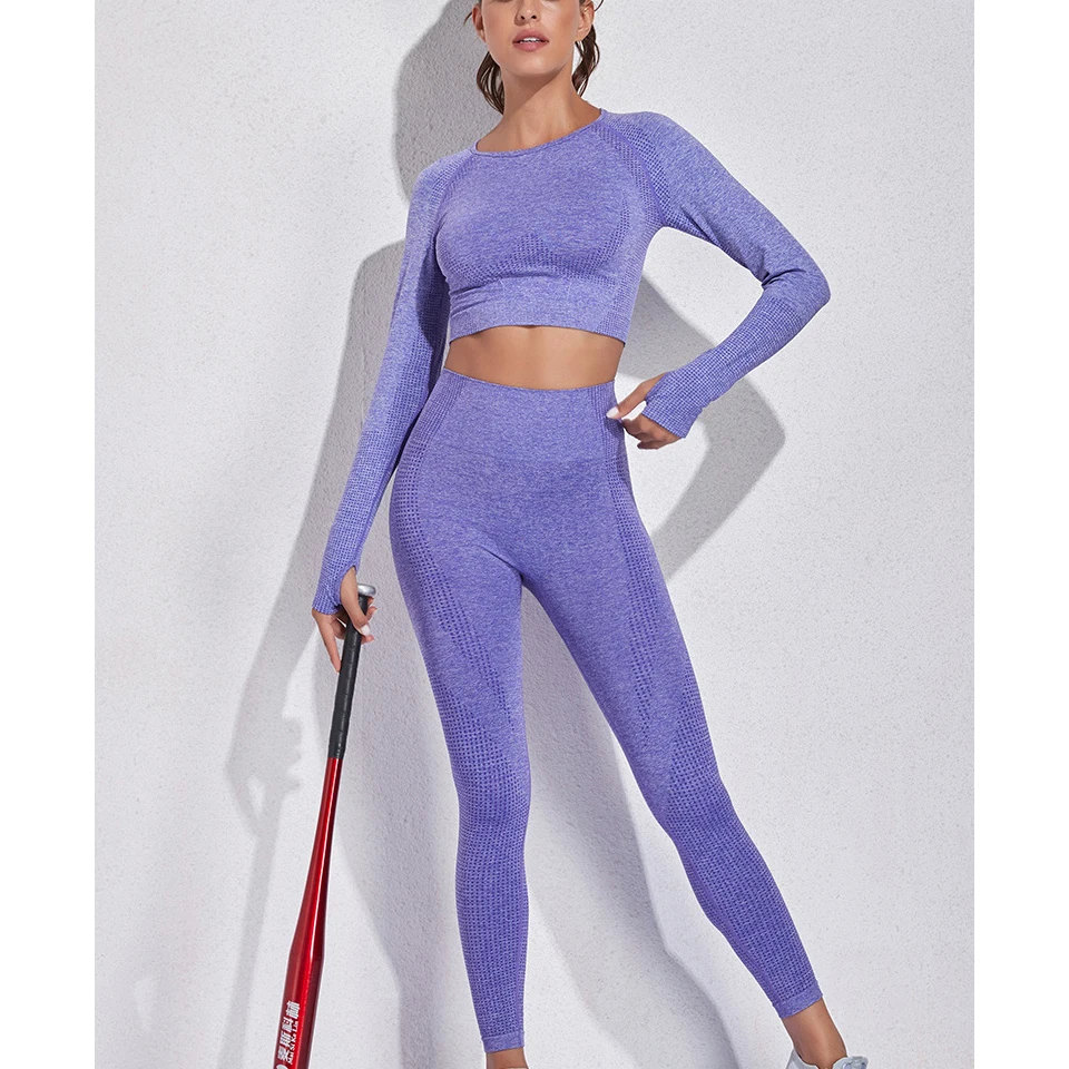 SEVEN SKIN 2/3/5PCS Seamless Women Yoga Set Gym Fitness Sportswear Long Sleeve Crop Top Clothing High Waist Leggings Sport Suits