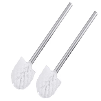 

2 X Replacement Stainless Steel Bathroom Accessory Toilet Brush Head Holders (White)