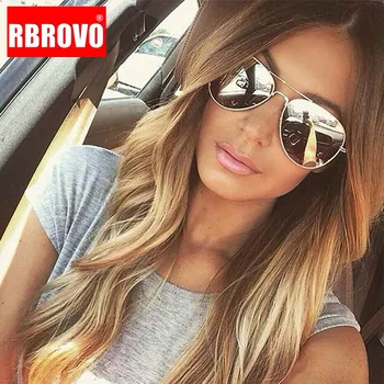 

RBROVO 2019 Classic Pilot Women Sunglasses Vintage Metal Eyeglasses Street Beat Shopping Mirror Oculos De Sol Gafas UV400