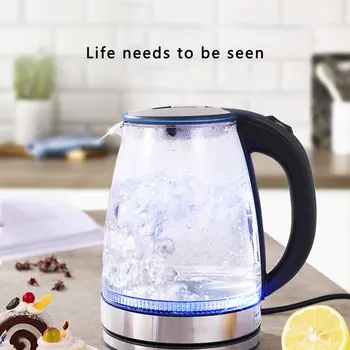 

1.7L Glass Electric Kettle Off Automatically Auto-Power Off Stainless Steel Anti-Hot Electric Kettle Household Kitchen Supplies