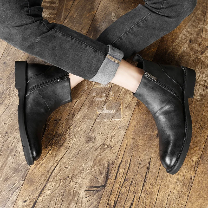 

2019 Autumn New Style MEN'S SHOES Men Genuine Leather Martin Boots Men's Trend Retro Fashion Men's Boot