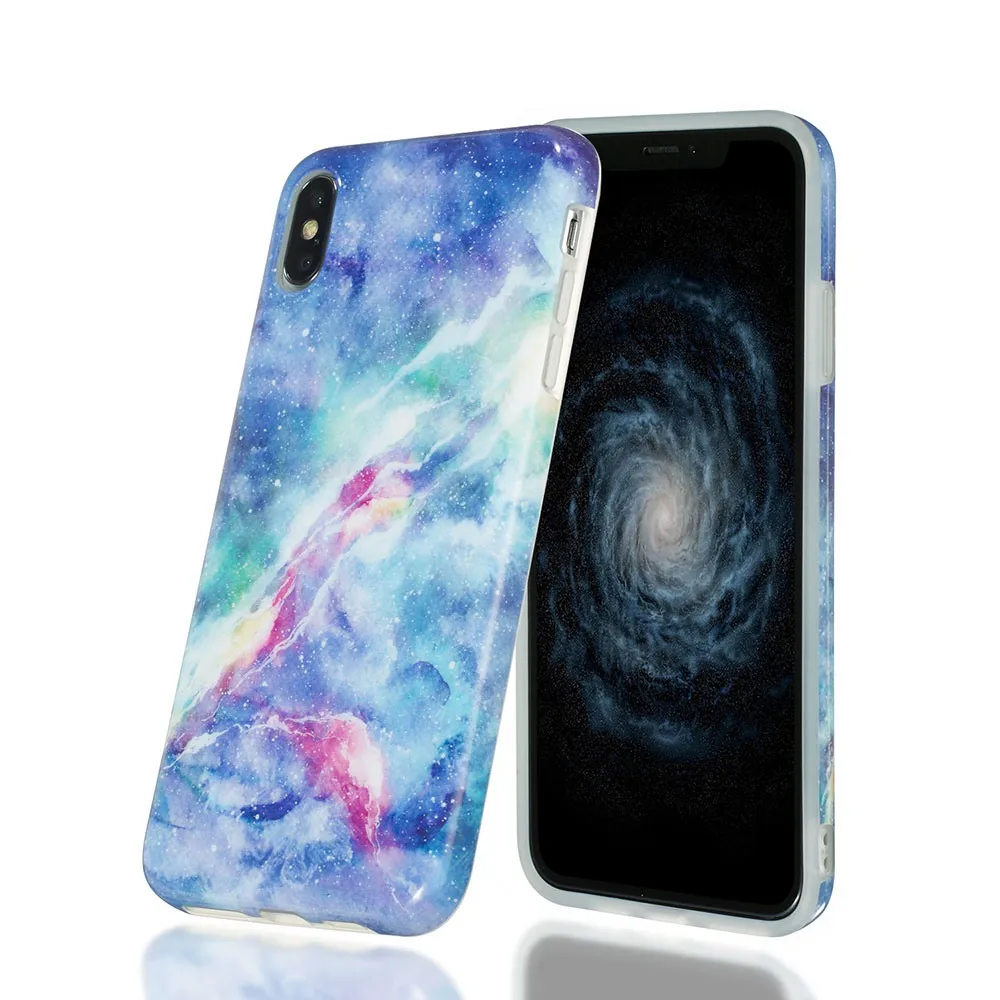 KISSCASE персонализированный ТПУ чехол для телефона iPhone XR Etiu синий звездное небо