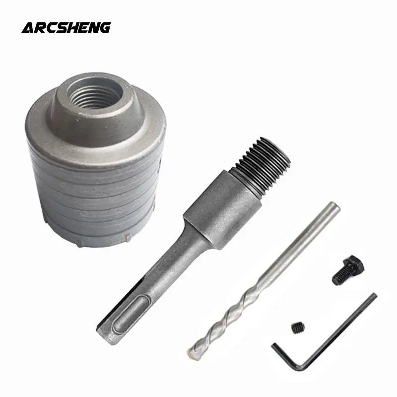 

1 set SDS PLUS 30-80mm Concrete Hole Saw Electric Hollow Core Drill Bit Shank 110mm Cement Stone Wall Air Conditioner Alloy