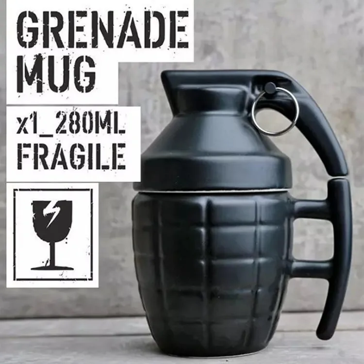 

Grenade Elastic Student Marc Cup 3d Three-dimensional Bomb Ceramics Coffee Cup Gift Infusion Of Tea Drinking Water Cup Set
