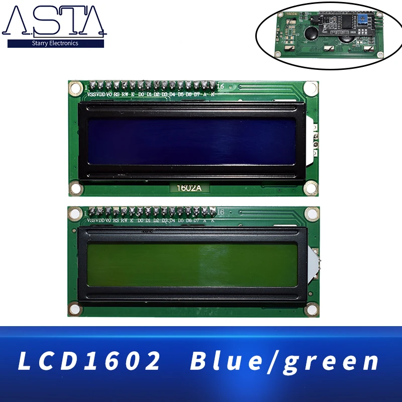 

10pcs LCD1602+I2C LCD 1602 module Blue /yellow green screen IIC/I2C LCD1602 IIC LCD1602 Adapter plate