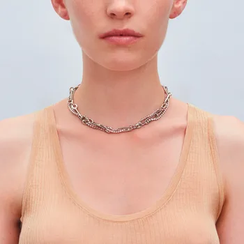 

Timeless Wonder Zirconia Twisted Chains Wrap Choker Necklace Women Fashion Jewelry Punk Boho Gothic Designer Trendy Top Ins 1328