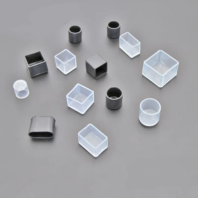 20Pieces Square Black Furniture Legs Cover Cap Non-slip Table Stool Foot Covers Floor Protectors Pad Mat Sofa Feet Pad Thickened