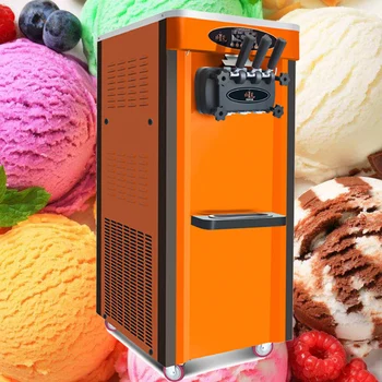 

110V/ 220V THREE Flavors 18L-22L/H Commercial Soft Ice Cream Machine Sweet Ice Cream Maker Ice Cream Maker R410 or R404