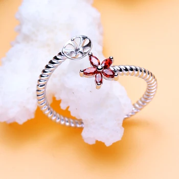 

Red Flower Fashion Pearl Ring Mountings, Ring Findings, Ring Jewelry Parts Fittings Charm Accessories Silver Jewellery