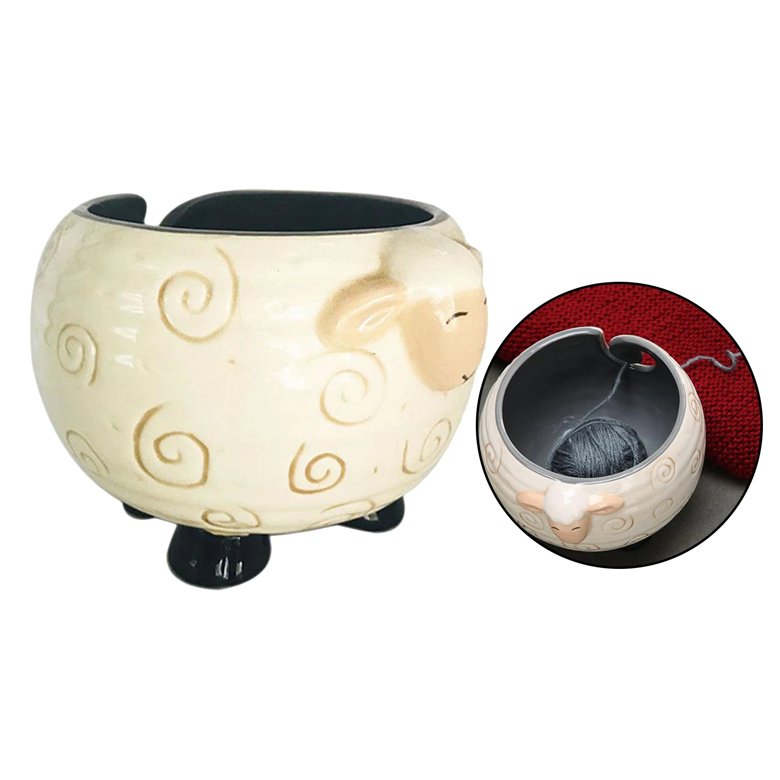 Yarn Storage Bowl Knitting Crochet Organizer Winder Yarn Lovers Gift Ceramic
