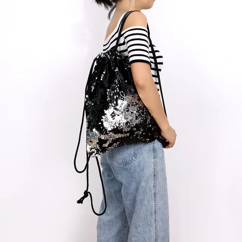

2019 The New Women Girls Reversible Sequin Backpack Shining Durable Shoulder Bags Suitable For Travel WML99
