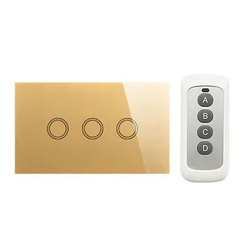 

120 Remote Control Switch Us Standard Family Hotel Single Fire Wire Touch Sensor Wall Switch 3-Way Touch Sensor Wall Switch