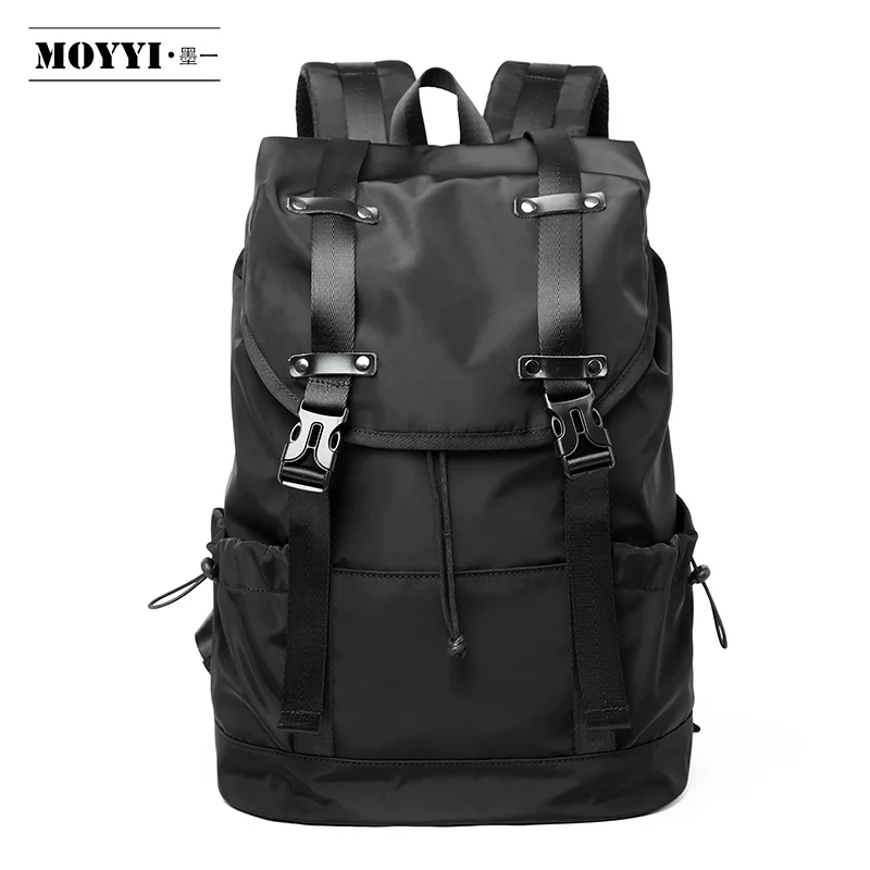 MOYYI, новинка, модный мужской рюкзак, школьная сумка, мужские дорожные сумки, большая вместительность, для путешествий, водонепроницаемый, 14, 15,6 дюймов, рюкзак для ноутбука - Цвет: Black