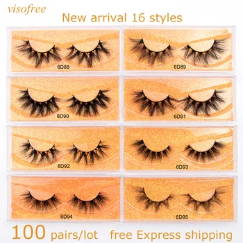 

100pairs/lot visofree 6D mink eyelashes wholesale false lashes maquiagem lash vendors faux cils makeup 5D lashes mink bulk