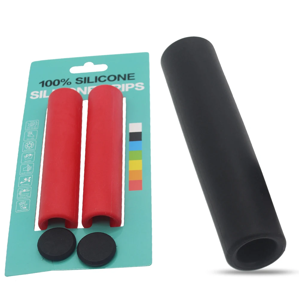 

Cycling Bike Bicycle Gear Grips MTB Bike 100% Silicone Handlebar Soft Ultralight Grips Anti-skid Shock-absorbing Bicycle Part