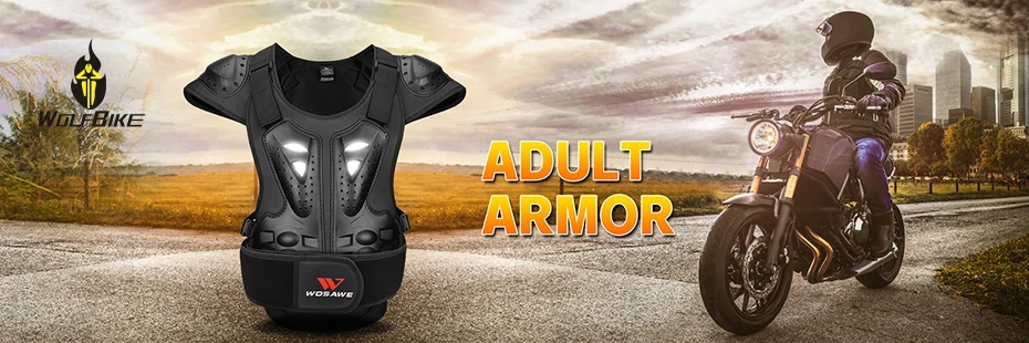 Wolfbike Back Protector Motorcycle Jackets Adult Shoulder Spine Chest Protection Motocross Racing Skateboard Downhill Body Suits