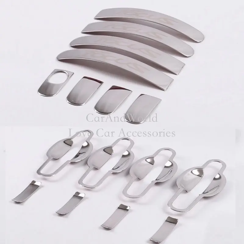 G-Door Handle Bowl Наклейки из нержавеющей стали для Ford Focus MK2 MK3 2012- боковая дверная ручка крышка чаши отделка украшения автомобиля-аксессуары для укладки - Цвет: G-Door Handle Bowl