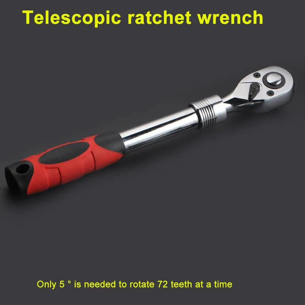 Varadyle 72-Tooth Carbon Steel Retractable Ratchet Wrench Automatic Quick Release Spanner Multifunctional Hand Tool,3/8 Varadyle 72-Tooth Carbon Steel Retractable Ratchet Wrench Automatic Quick Release Spanner Multifunctional Hand Tool,3/8