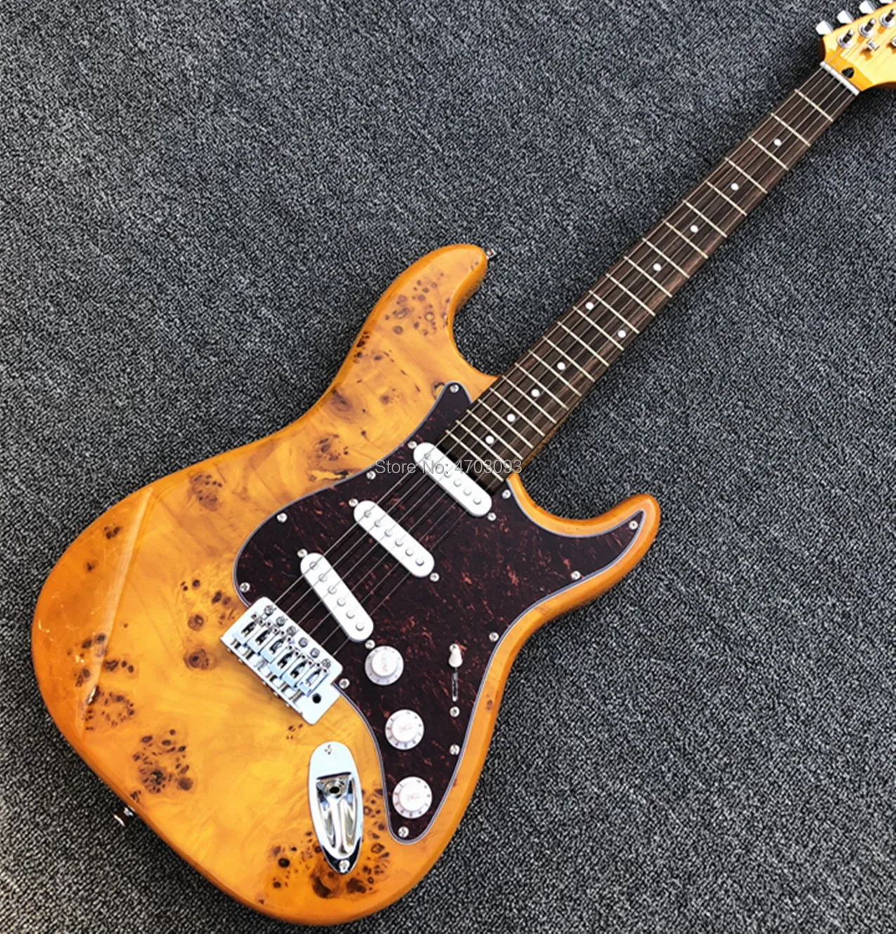 

6 STRINGS Electric Guitar,burl top,jazz modle, rosewood fretboard,Free Shipping