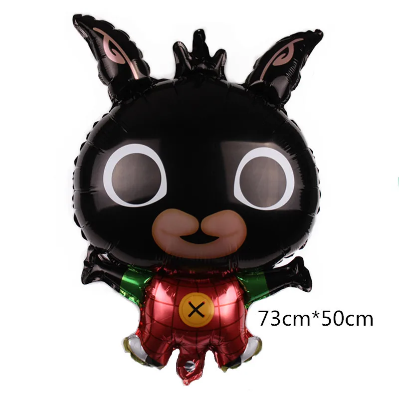 50 шт./пакет "Bing Bunny" Тема Фольга воздушные шары с рисунками из мультфильмов с помпоном из кроличьего меха; Baby Shower счастливые День рождения украшения детские игрушки - Цвет: style 2
