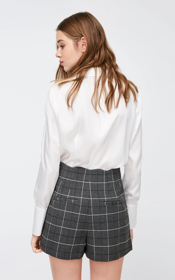 Vero Moda Женские клетчатые шорты с высокой посадкой на пуговицах | 319115516