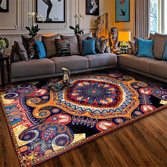 Boho Area Rug, Persian Vintage Oriental Bedroom Floor Mat, Floor