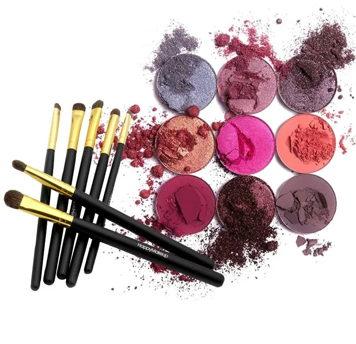 Популярный бренд Happy Makeup 7 шт. набор кистей для макияжа кисть волос пони глаз Смоки