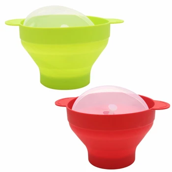 

Microwave corn per Collapsible Silicone Bowl with Lid and Handles(Red)