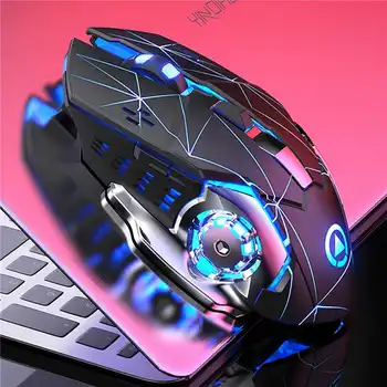 

Silent Wireless Gaming Mouse 2.4GHz 1600DPI Adjustable Rechargeable Optical Game Backlight Mice For Laptop Computer Win7 8 10