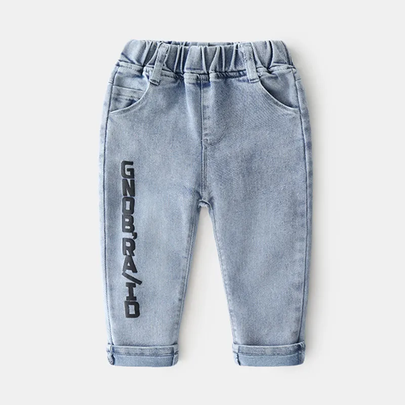 2020 Hot sale children boys new good quality jeans Kids casual letters print pocket denim pants for boys 2-7 years !