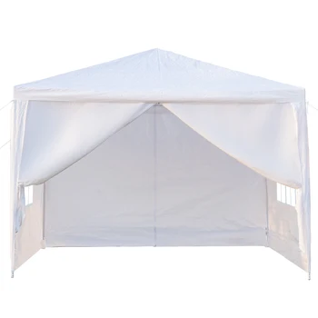 

10 x 10ft Canopy Tent Pop Up 4 Sides Portable Shade Instant Outdoor Gazebo White Canopy Tent for Outdoor Party Wedding BBQ Beach