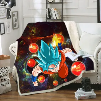 

Modern Japanese Animation Wukong Blanket Cartoon Children with Fleece Printing Blanket Bedroom Blanket Nap Office Blanket