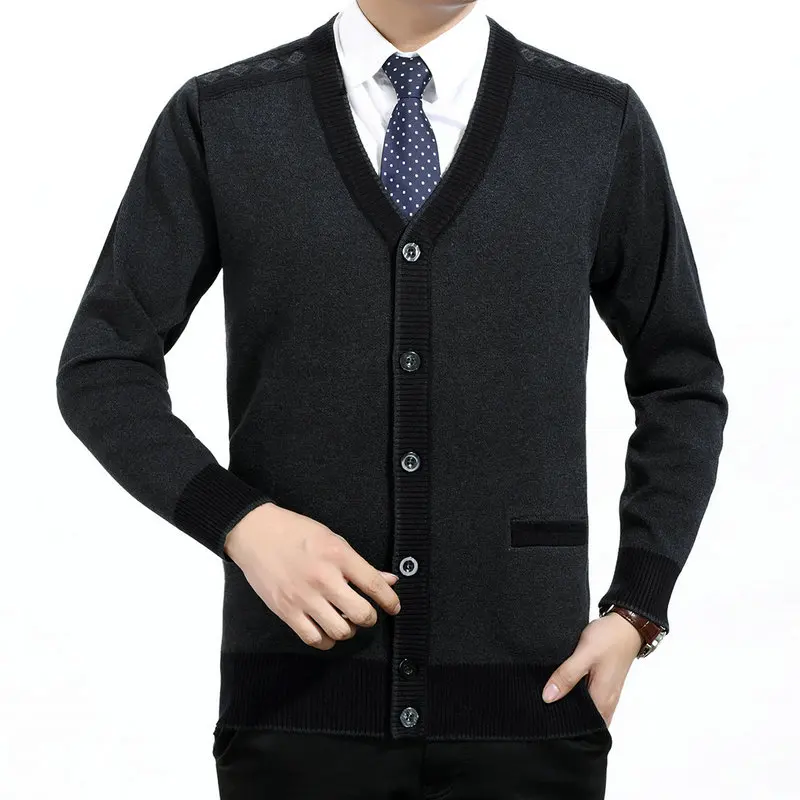 Mens Plain Knit V Neck Buttoned Cardigan Fine Knitwears Causal Warm Tops Size