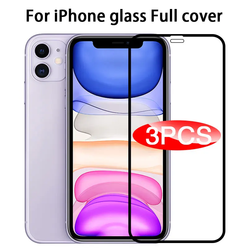 3 шт закаленное стекло для iphone 11 Pro X XS Max защита экрана Защитное iPhone 6 6S 7 8 Plus SE 2020