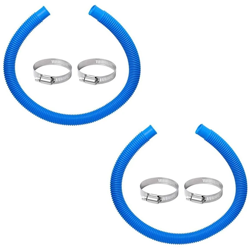 

2PCS Swimming Pool Electric Filter Pump Replacement 1.5m Hose Tub Pumps Filters Leak Proof Durable Metal Clamp Accessories
