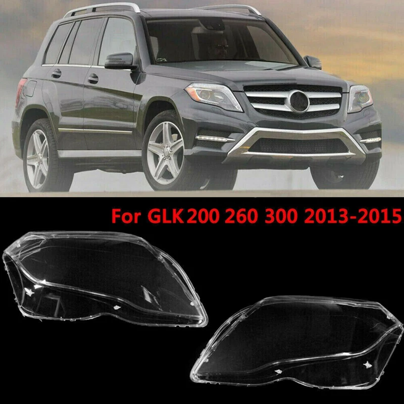 

Headlight Lens Plastic Shell Cover for Mercedes Benz GLK200 GLK260 GLK300 2013-2015(PAIR)
