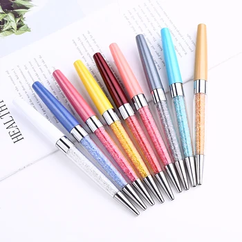 

Korean Fancy Business Metal Ballpoint Pen Crystal Diamond Spinning Cool Rotation Rollerball Custom Logo School Stationery Office